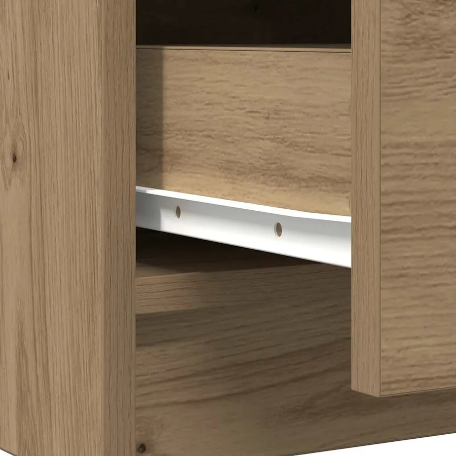 Buffet avec tiroir chêne artisanal 71x35x65 cm bois ingénierie - 12