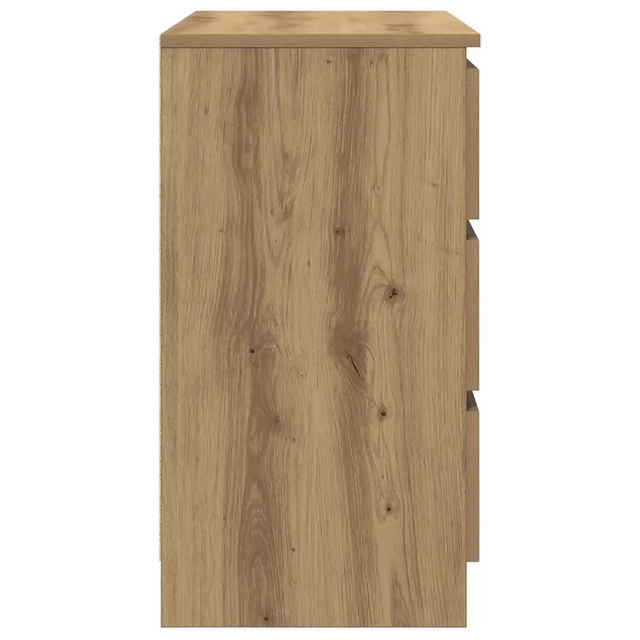 Buffet avec tiroir chêne artisanal 71x35x65 cm bois ingénierie - 7