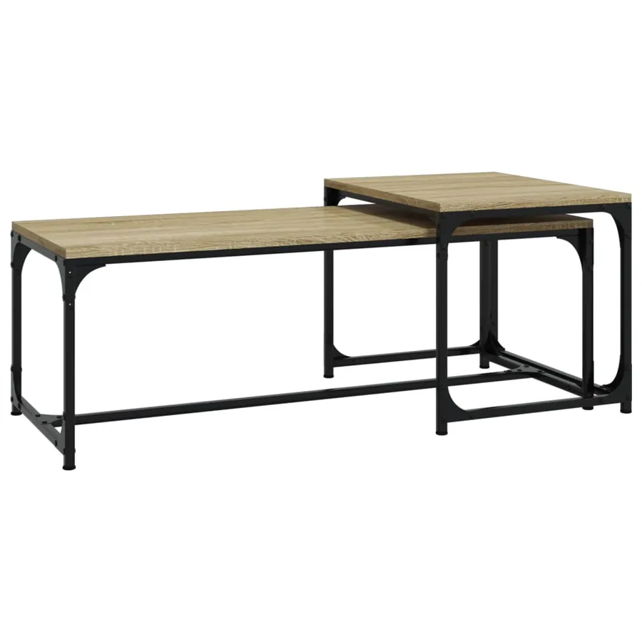Tables basses 2 pcs Chêne sonoma Bois d'ingénierie - 2