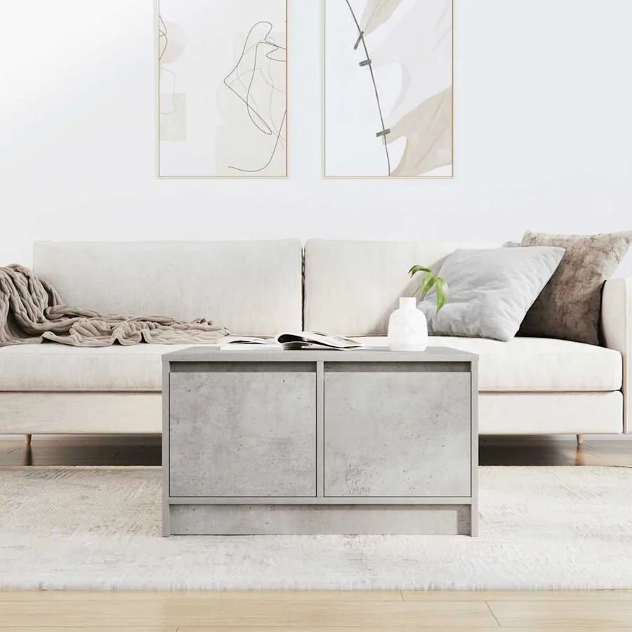 Table basse avec tiroirs gris béton 70,5x70x40 cm - 3