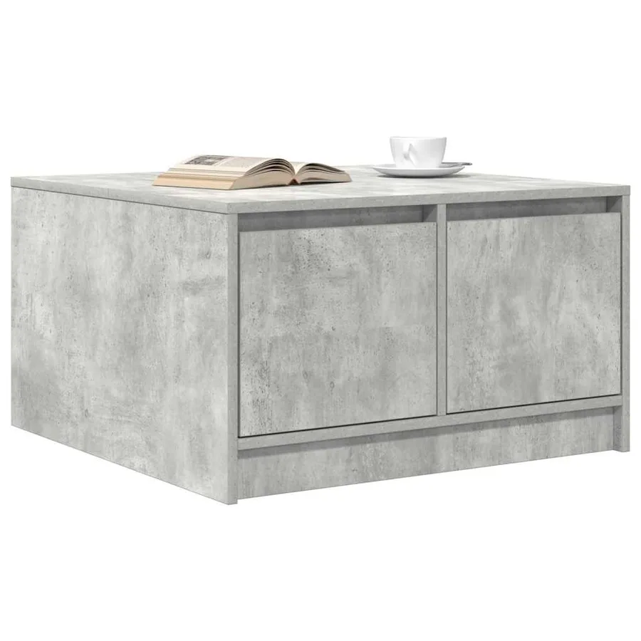 Table basse avec tiroirs gris béton 70,5x70x40 cm - 4