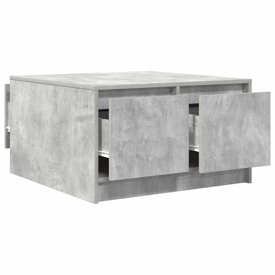 Table basse avec tiroirs gris béton 70,5x70x40 cm - 5