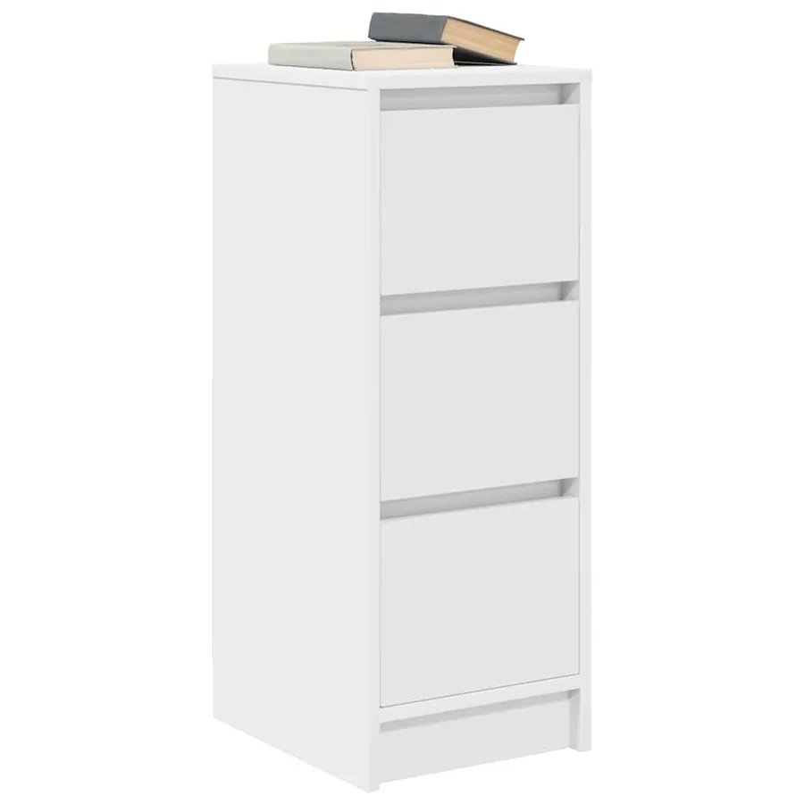 Buffet blanc 29,5x34x76 cm bois d'ingénierie - 4