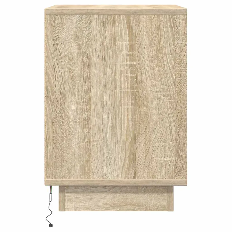 Tables de chevet avec lumières LED 2pcs chêne sonoma 38x34x50cm - 10