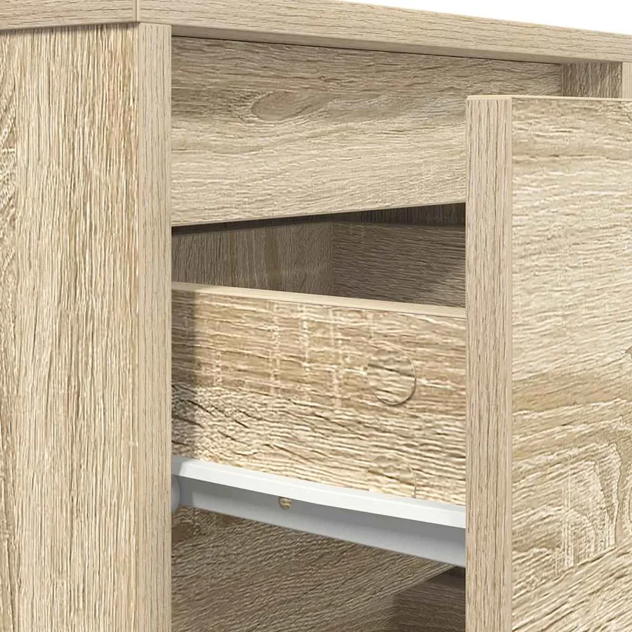 Tables de chevet avec lumières LED 2pcs chêne sonoma 38x34x50cm - 12
