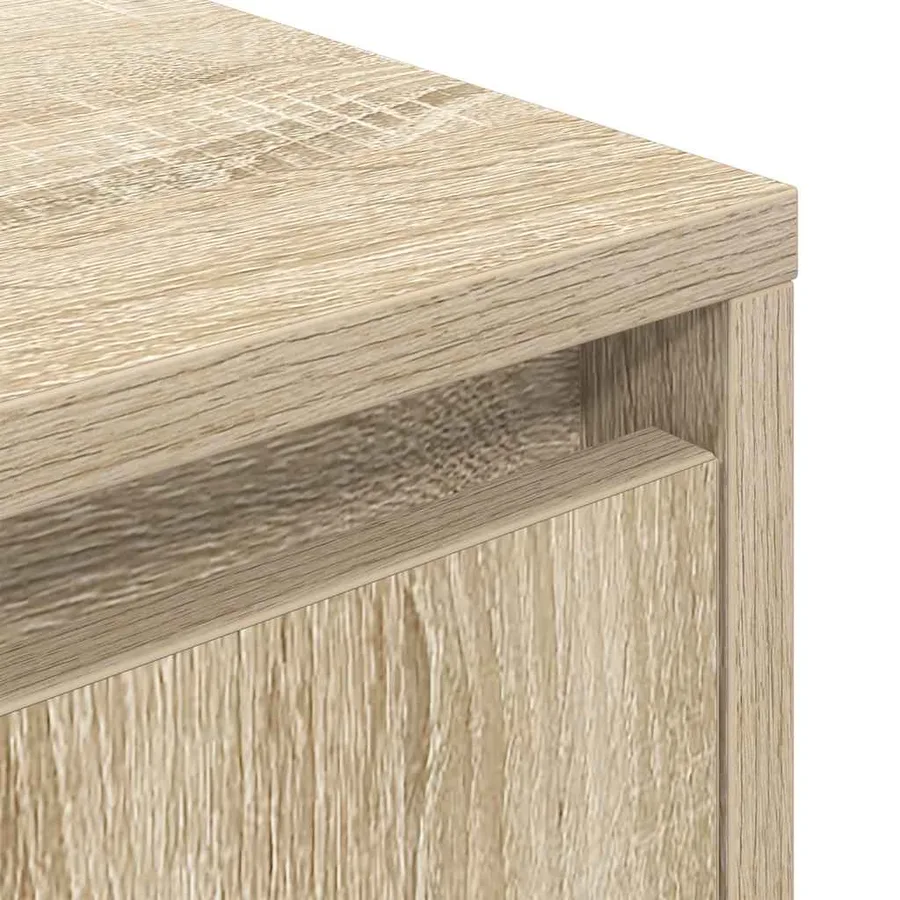 Tables de chevet avec lumières LED 2pcs chêne sonoma 38x34x50cm - 14