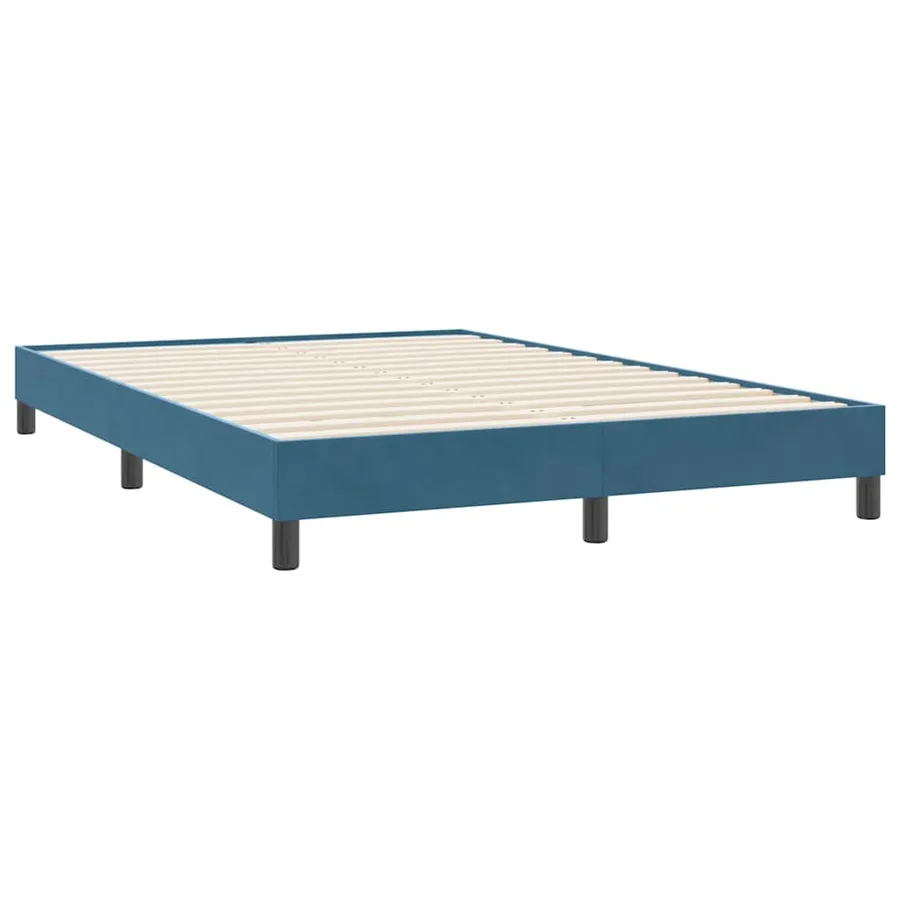 Sommier à lattes de lit et matelas Bleu foncé 160x220cm Velours - 5