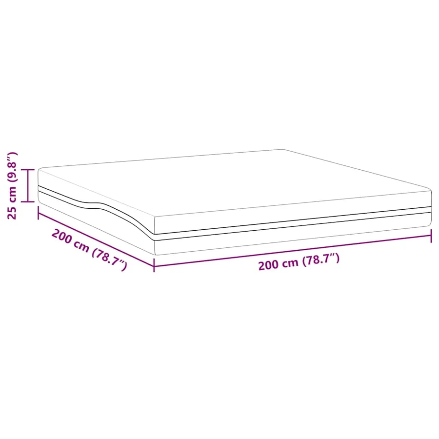 Matelas Blanc et Gris 200 x 200 cm Tissu jacquard - 12
