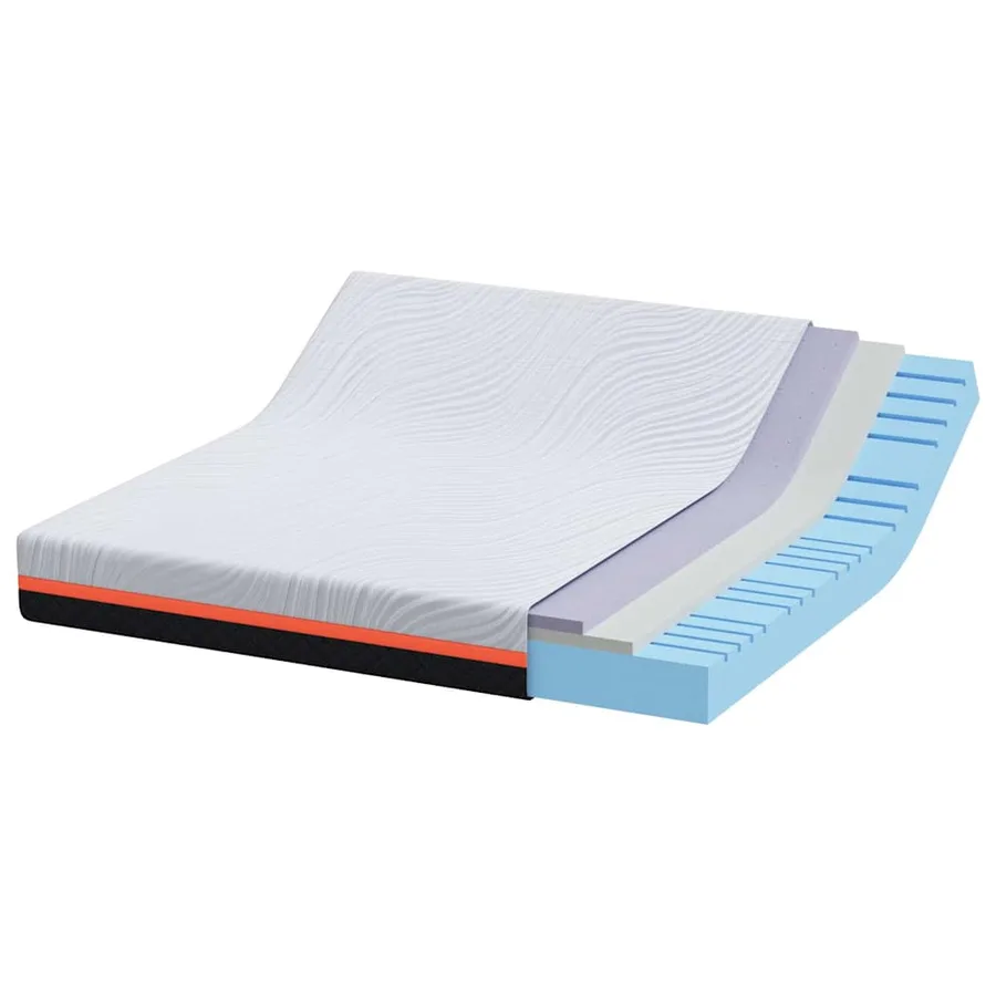 Matelas Blanc et Gris 200 x 200 cm Tissu jacquard - 4