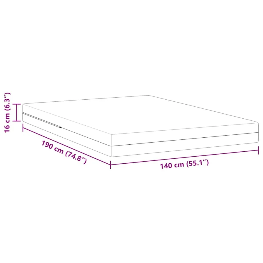Matelas Moyennement ferme 140 x 190 cm Blanc - 12