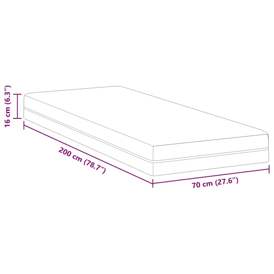 Matelas en mousse à mémoire de forme Moyen 70 x 200 cm - 11