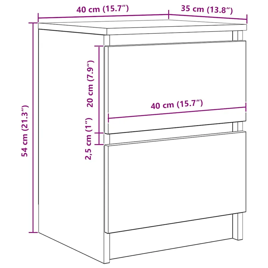 Meuble TV chêne fumé 40x35x54 cm bois d'ingénierie - 12