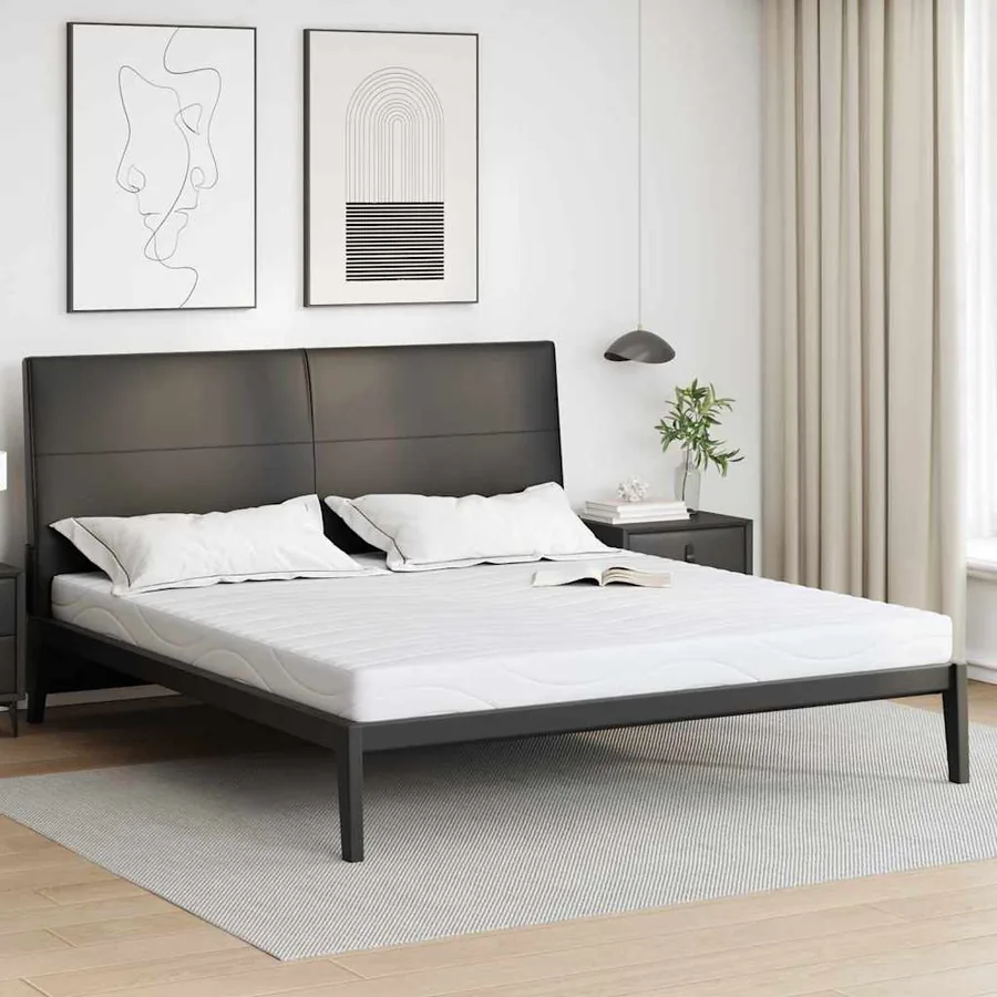 Matelas Blanc 200 x 200 cm Tissu jacquard