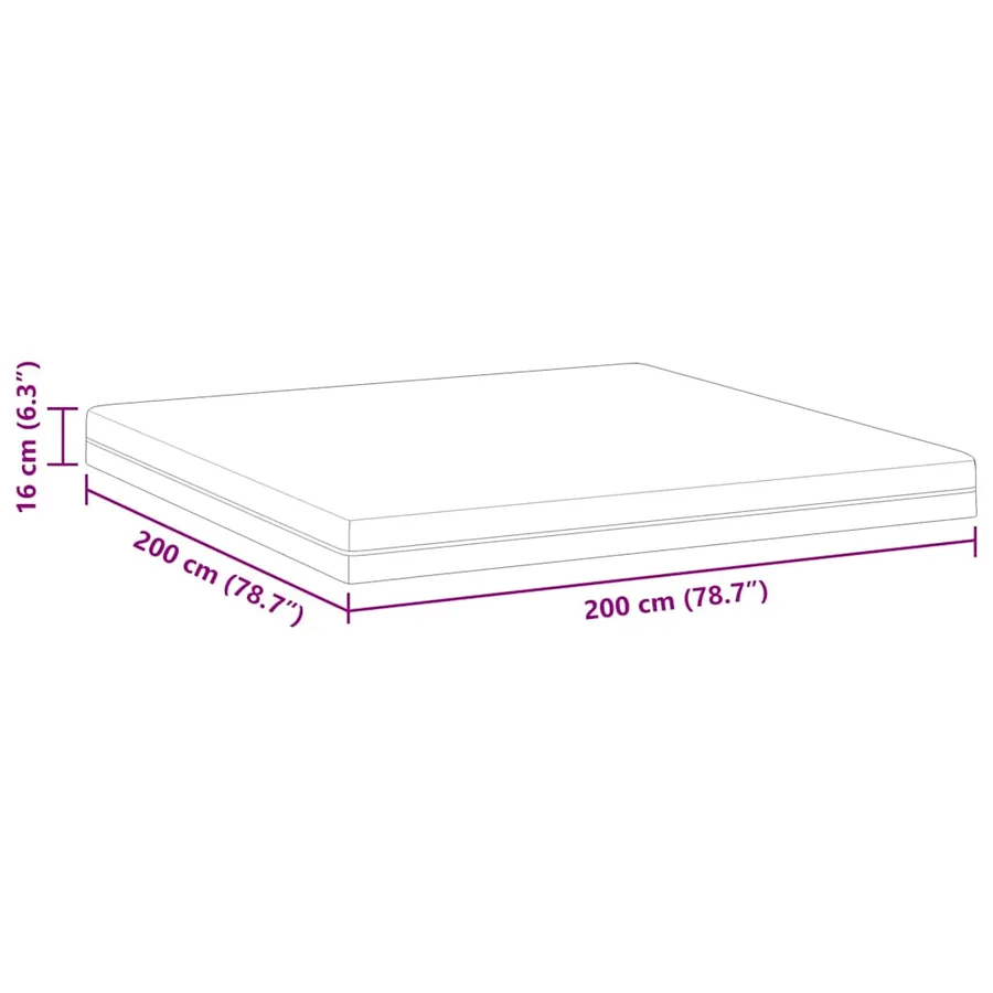 Matelas Blanc 200 x 200 cm Tissu jacquard - 12