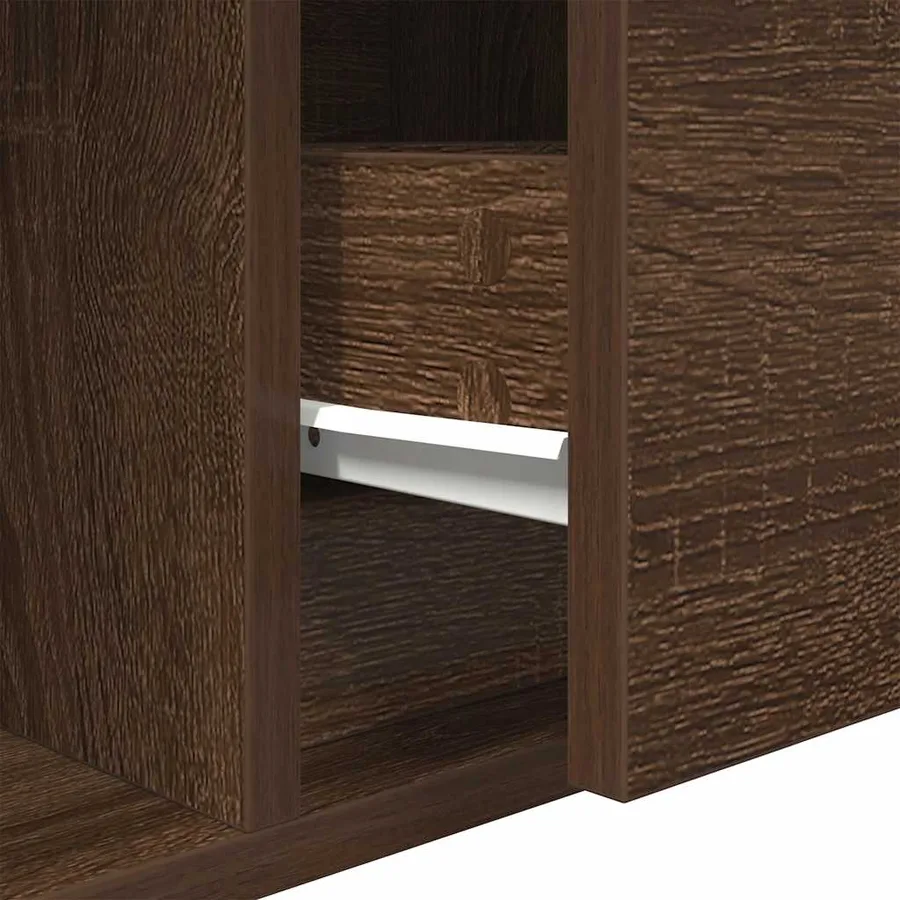 Meuble TV 2 pcs chêne marron 60x31x25,5 cm bois d'ingénierie - 13