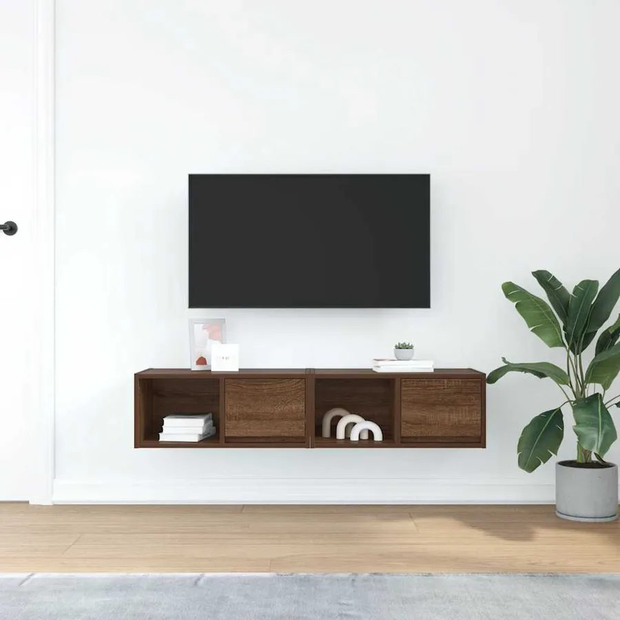 Meuble TV 2 pcs chêne marron 60x31x25,5 cm bois d'ingénierie - 3