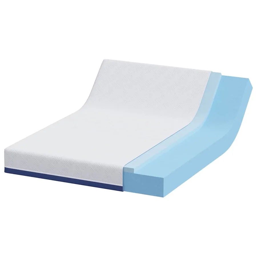 Matelas Blanc et Bleu 140 x 200 cm Tissu jacquard - 4