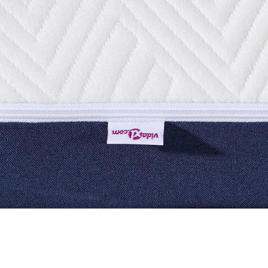 Matelas Blanc et Bleu 140 x 200 cm Tissu jacquard - 9