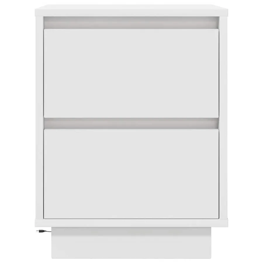 Table de chevet avec lumières LED blanc 38x34x50 cm - 6