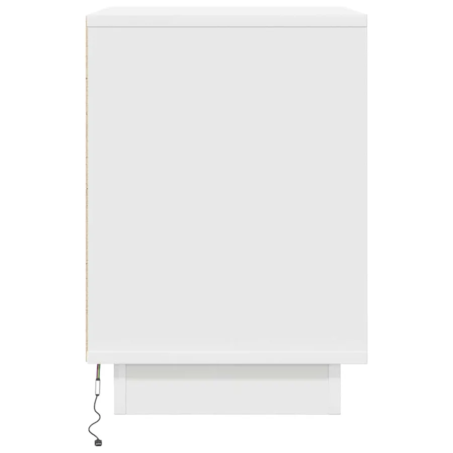 Table de chevet avec lumières LED blanc 38x34x50 cm - 7
