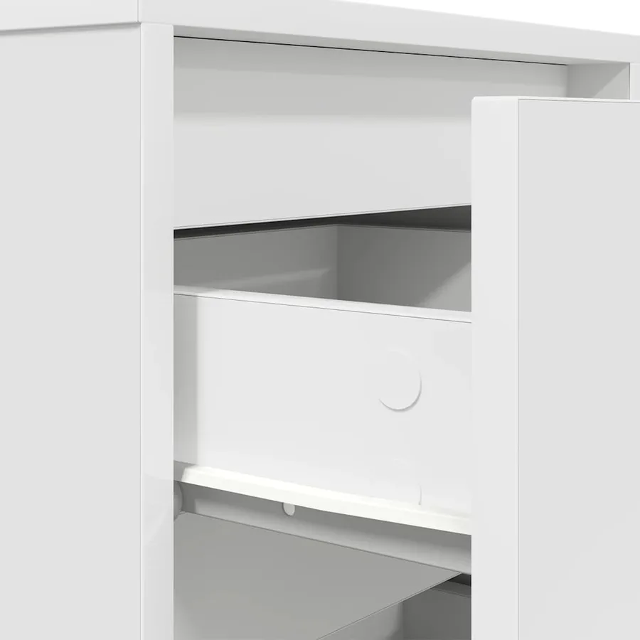 Table de chevet avec lumières LED blanc 38x34x50 cm - 9
