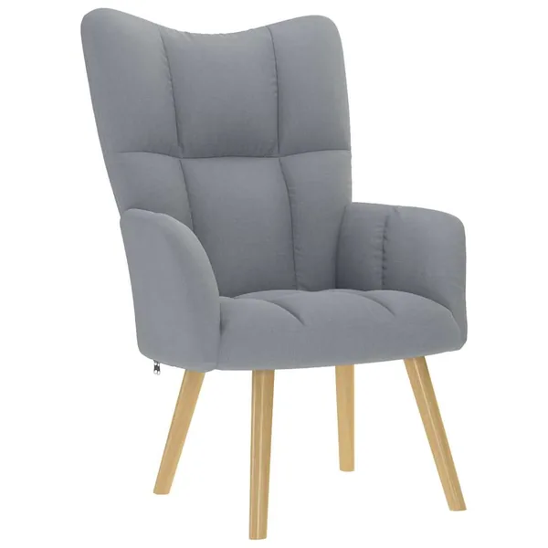 Chaise de relaxation Gris clair Tissu