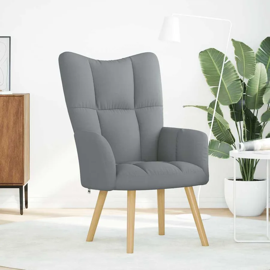 Chaise de relaxation Gris clair Tissu - 2