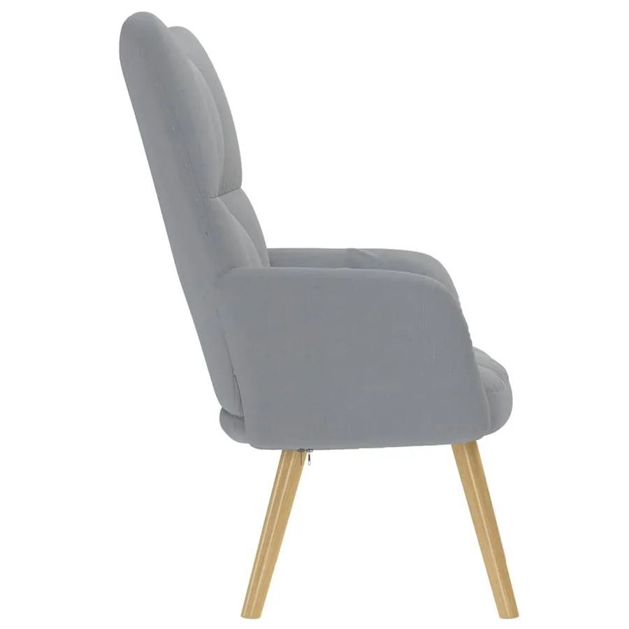 Chaise de relaxation Gris clair Tissu - 4