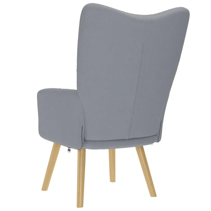Chaise de relaxation Gris clair Tissu - 5