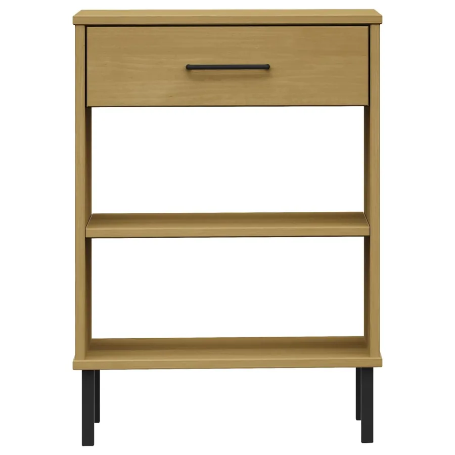 Armoire console avec pieds en métal Marron Bois pin massif OSLO - 4