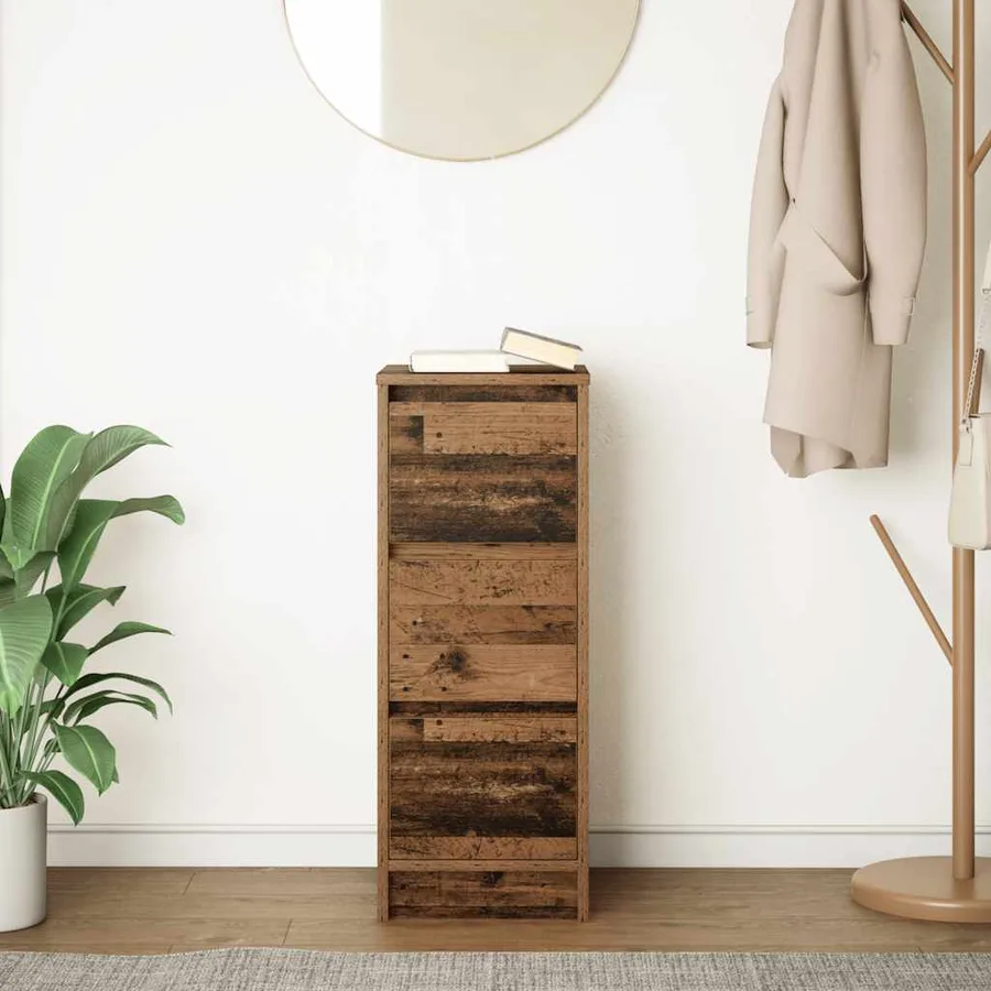 Buffet vieux bois 29,5x34x76 cm bois d'ingénierie - 3