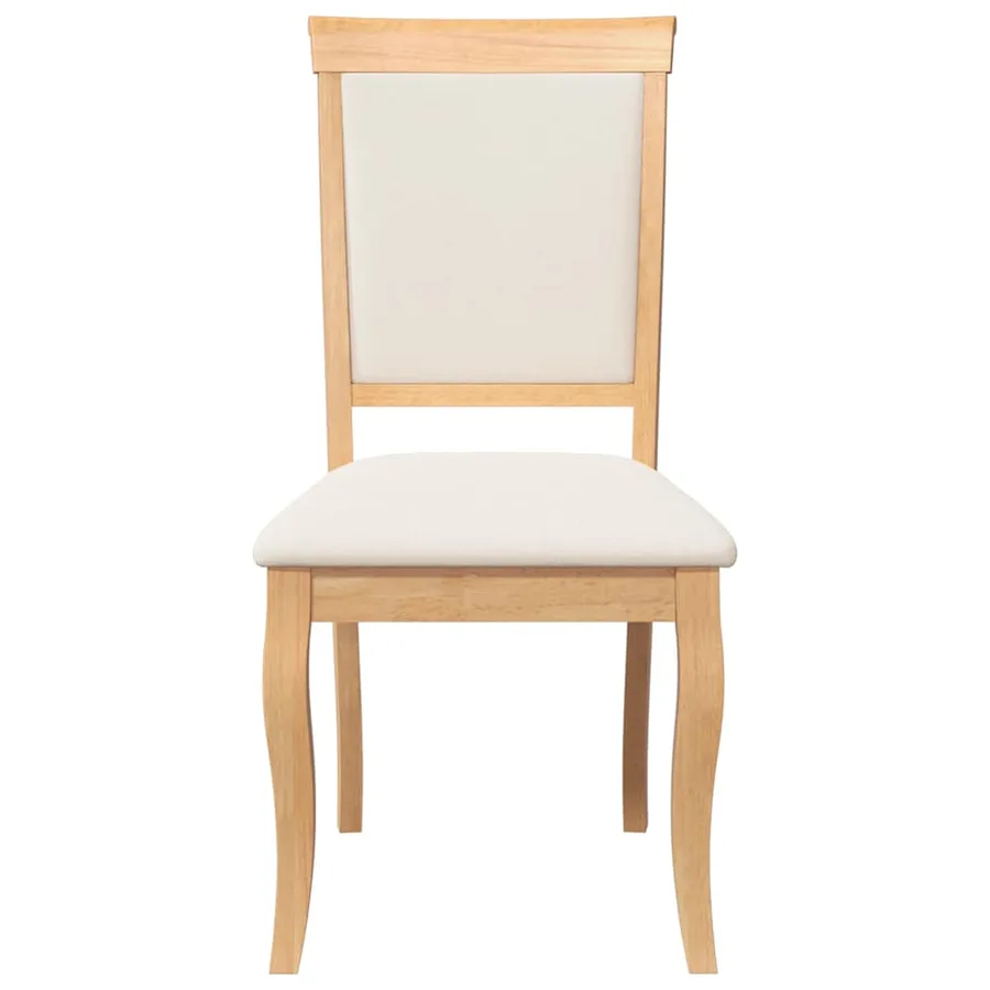 Chaises à manger coussins 2 pcs naturel bois massif caoutchouc - 5