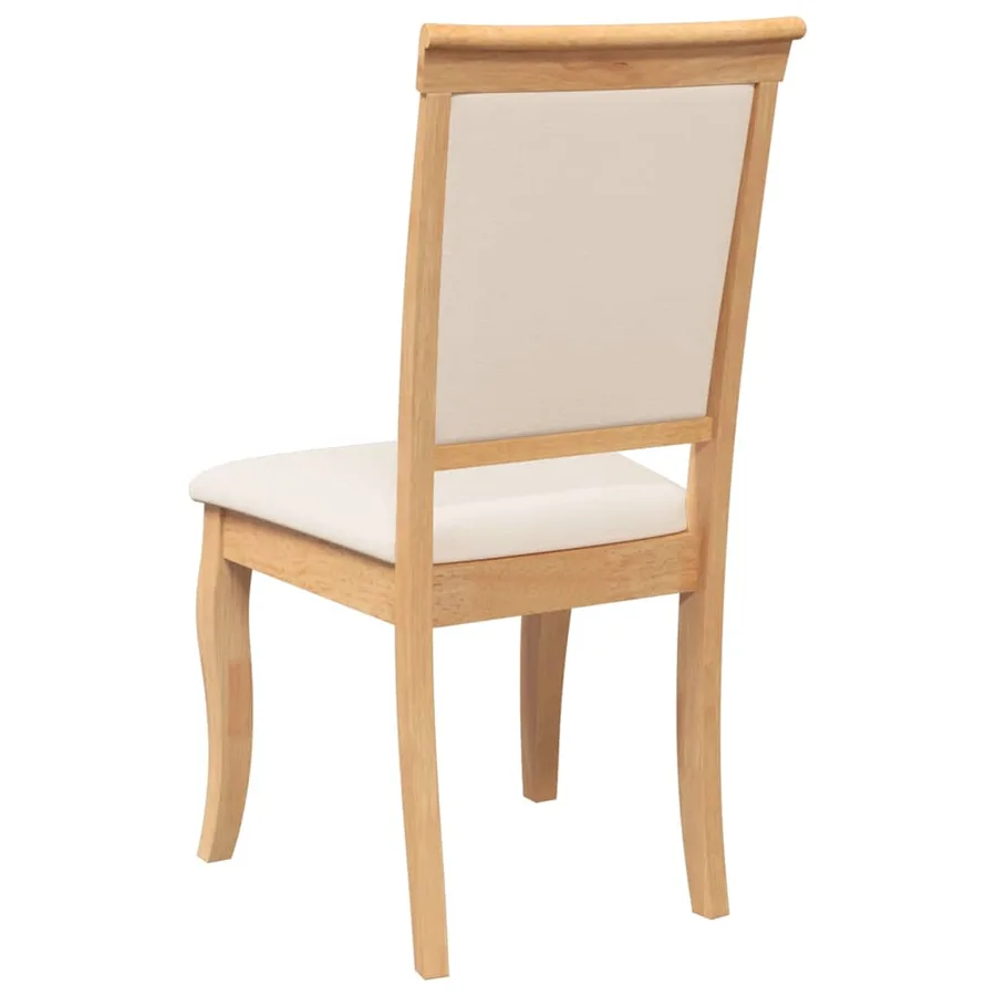 Chaises à manger coussins 2 pcs naturel bois massif caoutchouc - 7