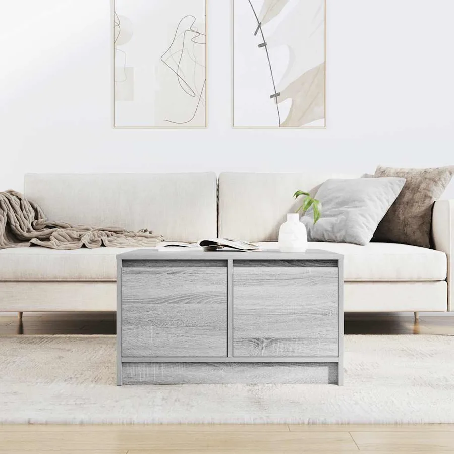 Table basse avec tiroirs sonoma gris 70,5x70x40 cm - 3