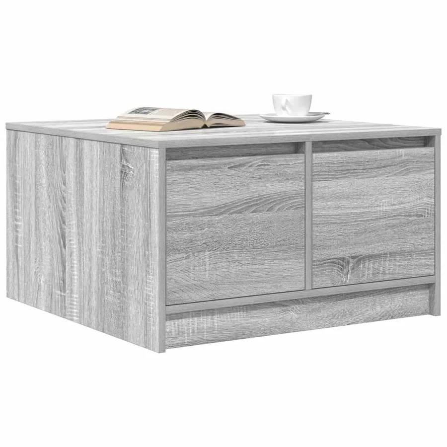 Table basse avec tiroirs sonoma gris 70,5x70x40 cm - 4
