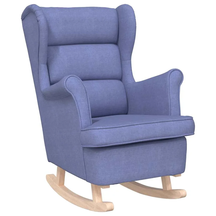 Chaise à bascule bleu jean 74x90x102 cm tissu - 2