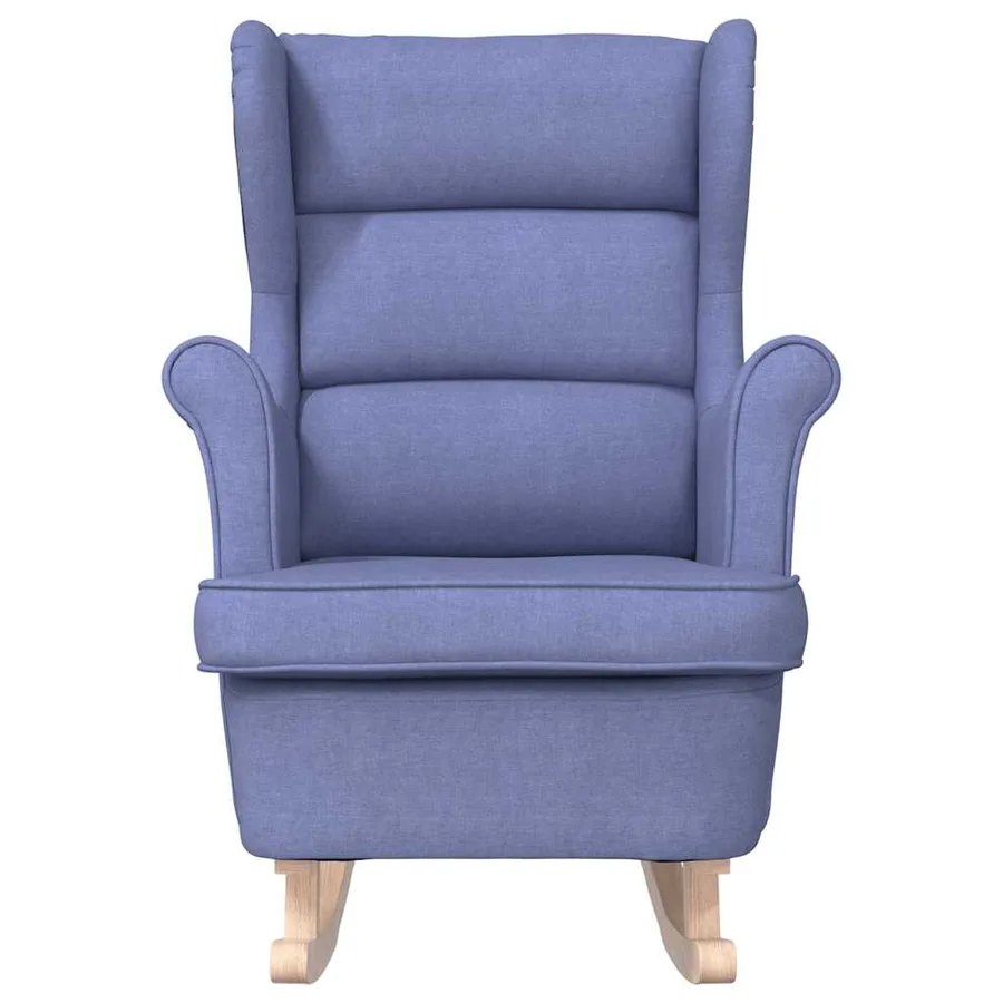 Chaise à bascule bleu jean 74x90x102 cm tissu - 4