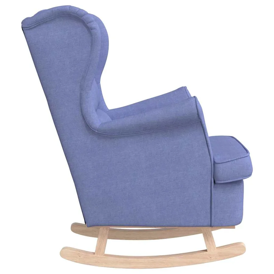 Chaise à bascule bleu jean 74x90x102 cm tissu - 5