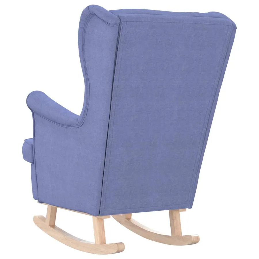 Chaise à bascule bleu jean 74x90x102 cm tissu - 6