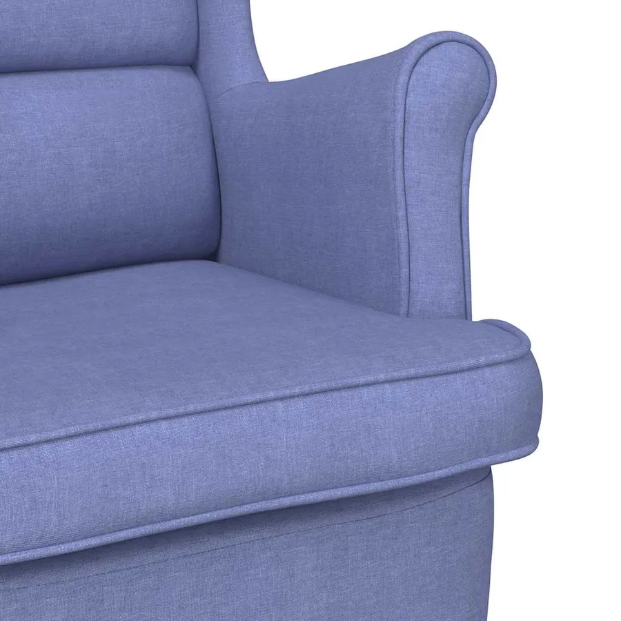 Chaise à bascule bleu jean 74x90x102 cm tissu - 7