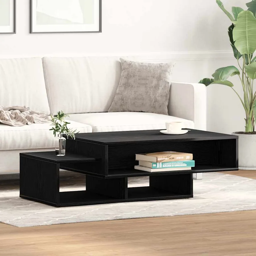 Table basse en chêne noir 105 x 55 x 32 cm bois d'ingénierie