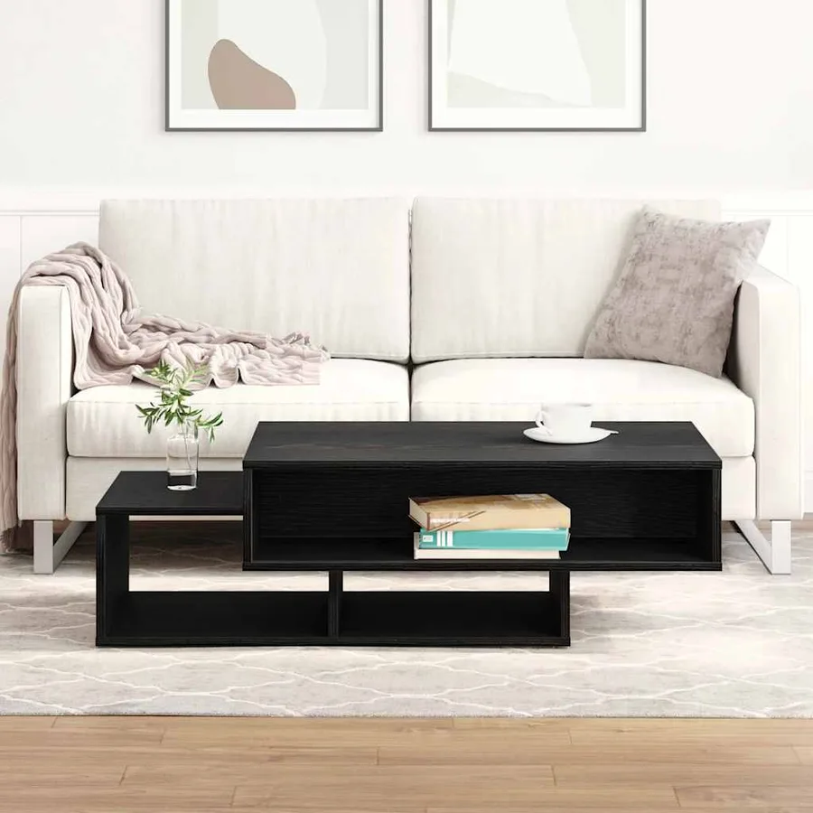 Table basse en chêne noir 105 x 55 x 32 cm bois d'ingénierie - 3