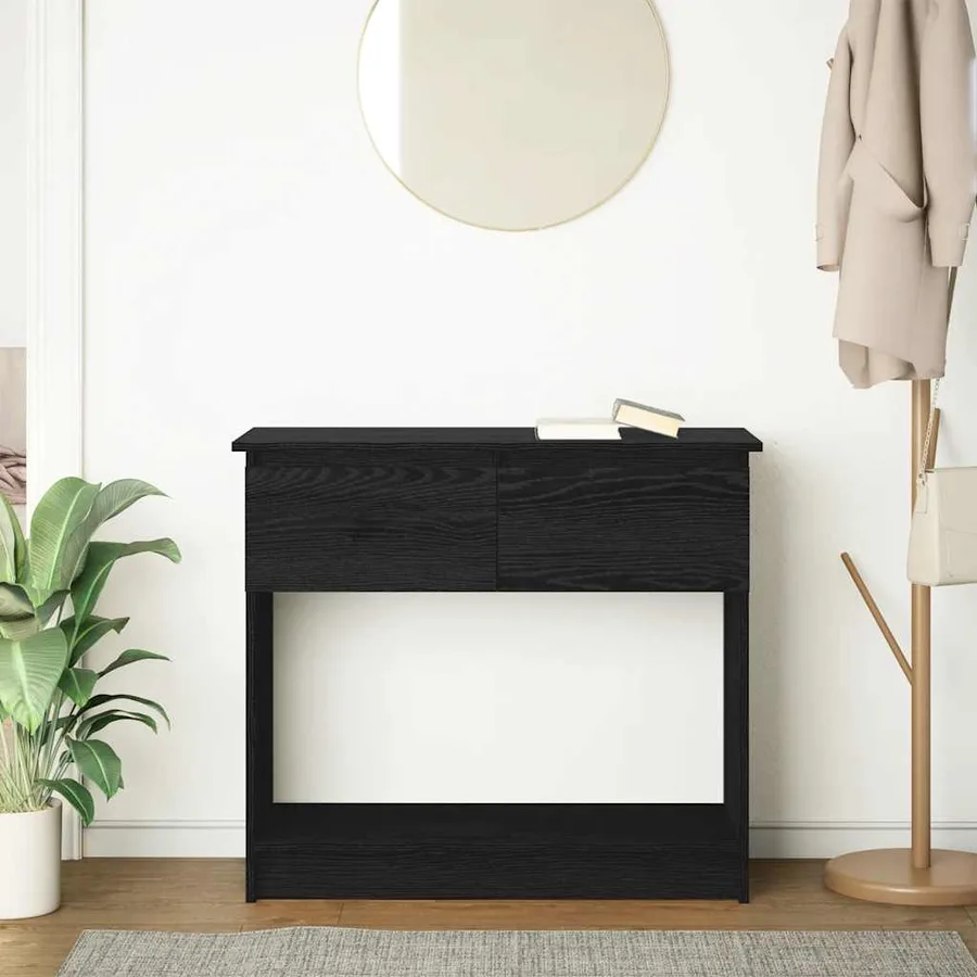 Table console avec tiroirs noir 85,5x38,5x74,5 cm - 3