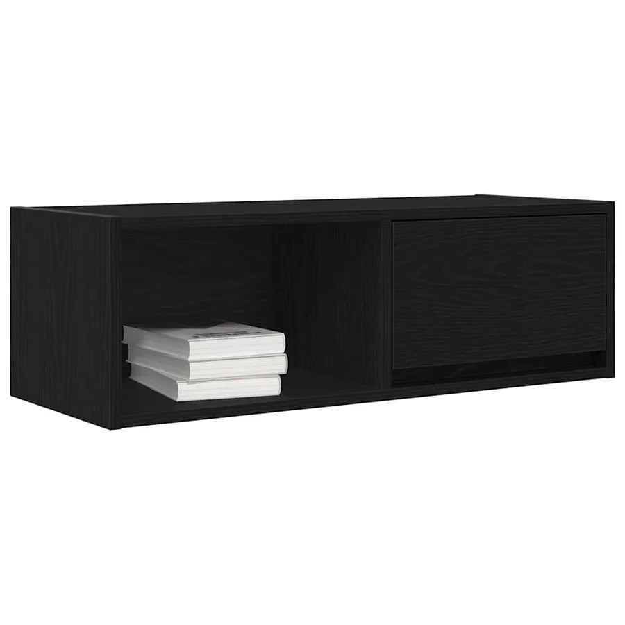 Meuble TV chêne noir 80x31x25,5 cm bois d'ingénierie - 4