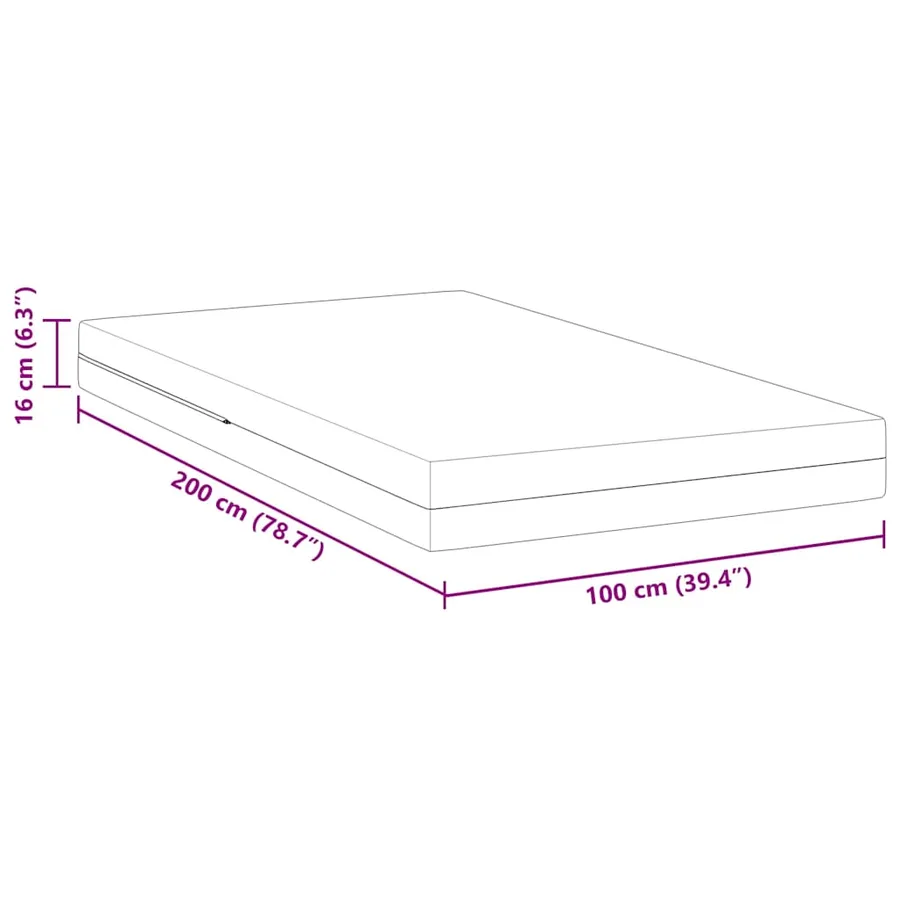 Matelas Moyennement ferme 100 x 200 cm Blanc - 11