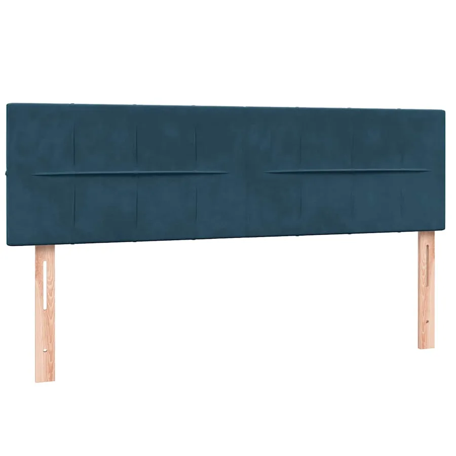 Sommier à lattes de lit et matelas Bleu foncé 160x220cm Velours - 7