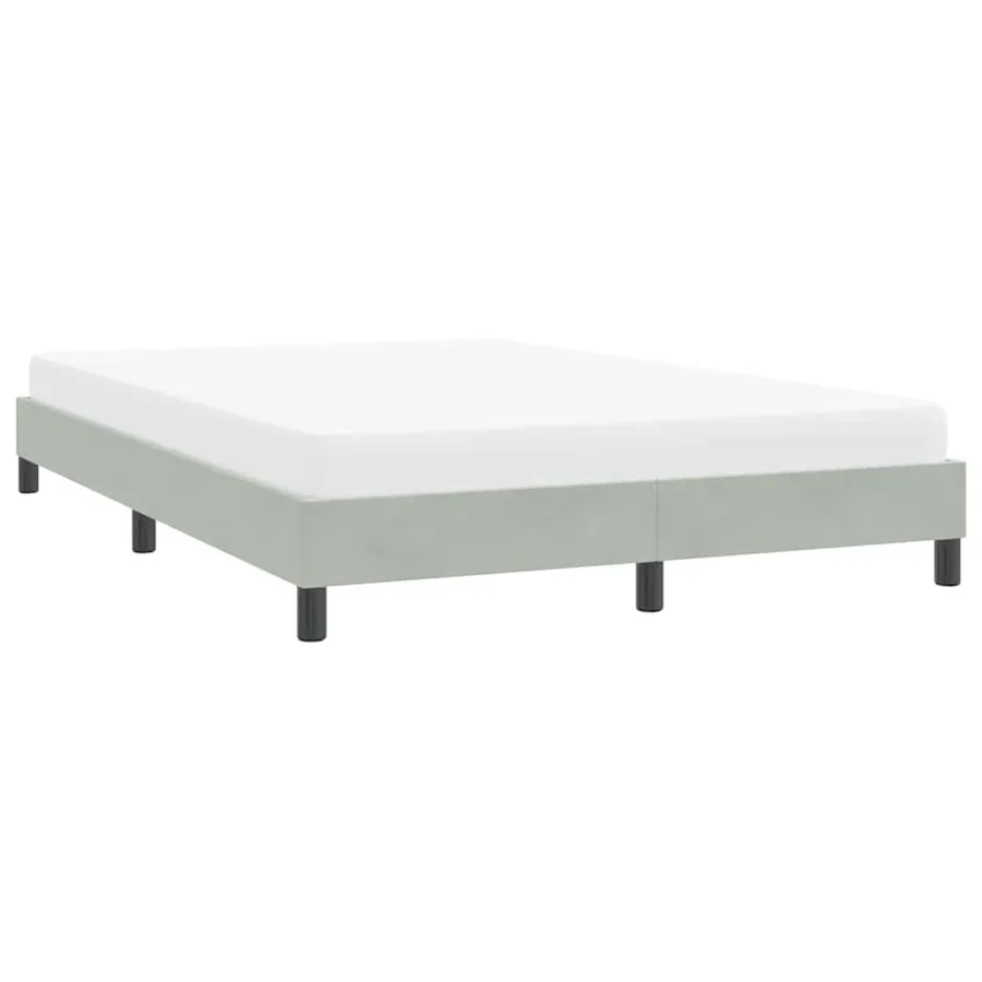 Cadre de lit sans matelas gris clair 160x220 cm velours - 4