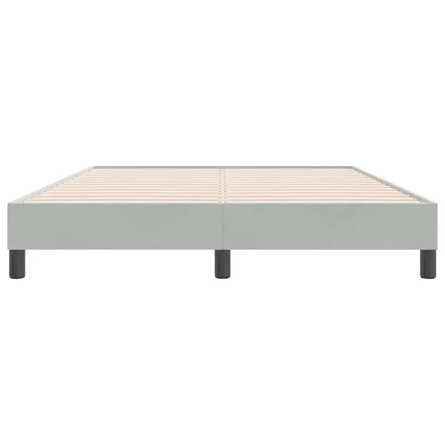 Cadre de lit sans matelas gris clair 160x220 cm velours - 5
