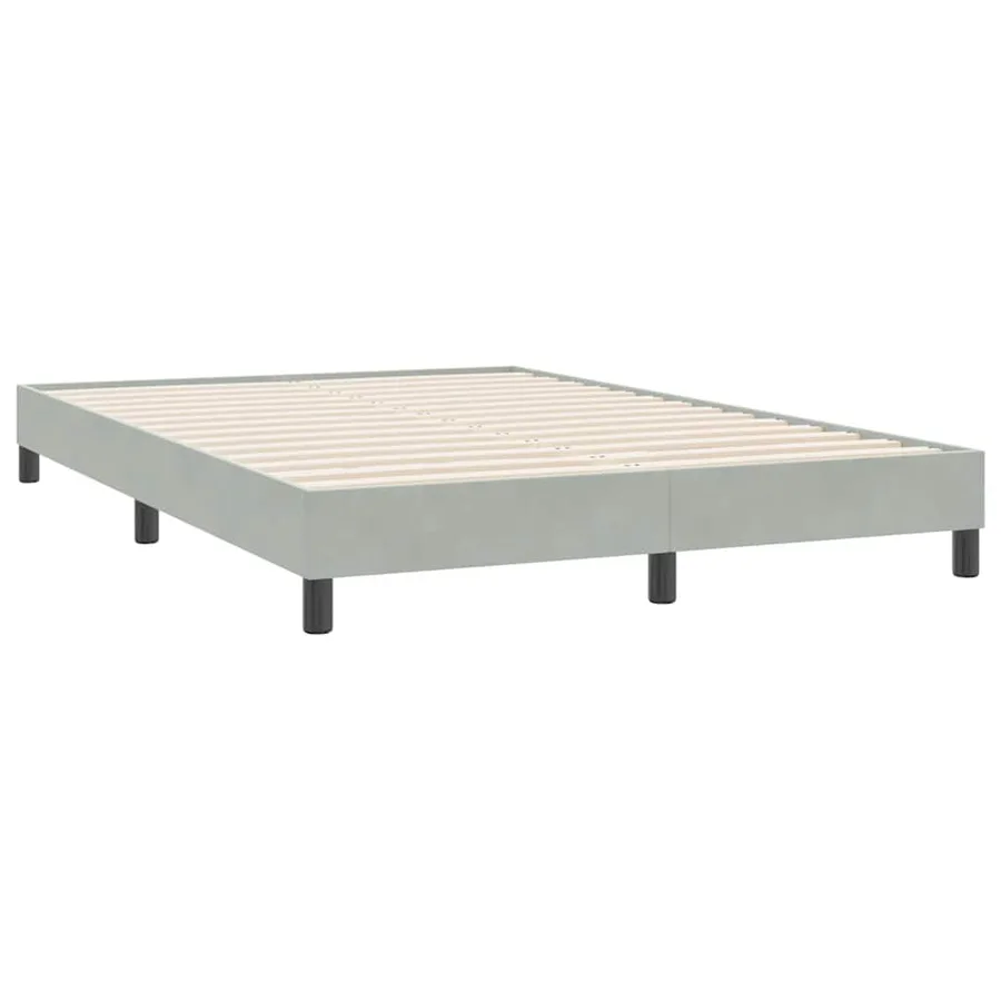 Cadre de lit sans matelas gris clair 160x220 cm velours - 7