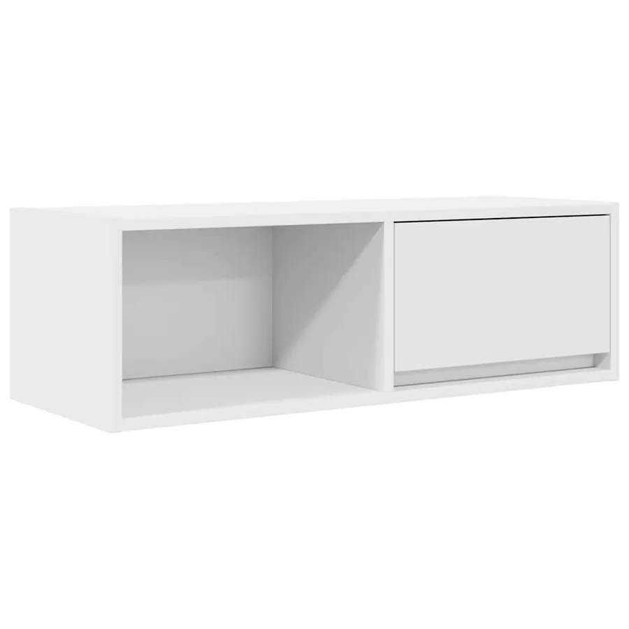 Meuble TV blanc 80x31x25,5 cm bois d'ingénierie - 2